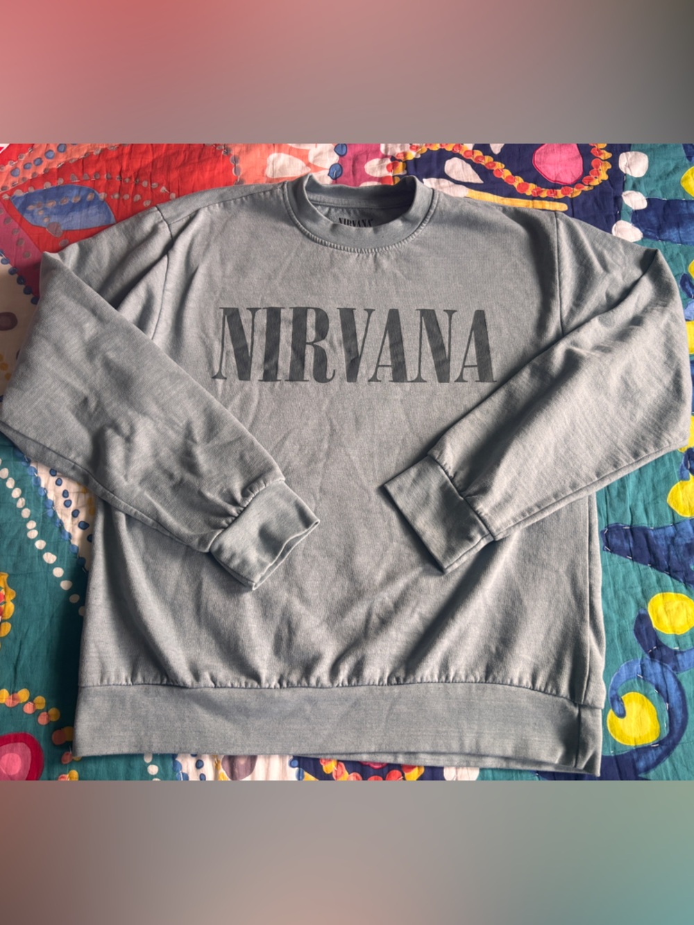 Nirvana Gray Logo Crewneck Sweatshirt